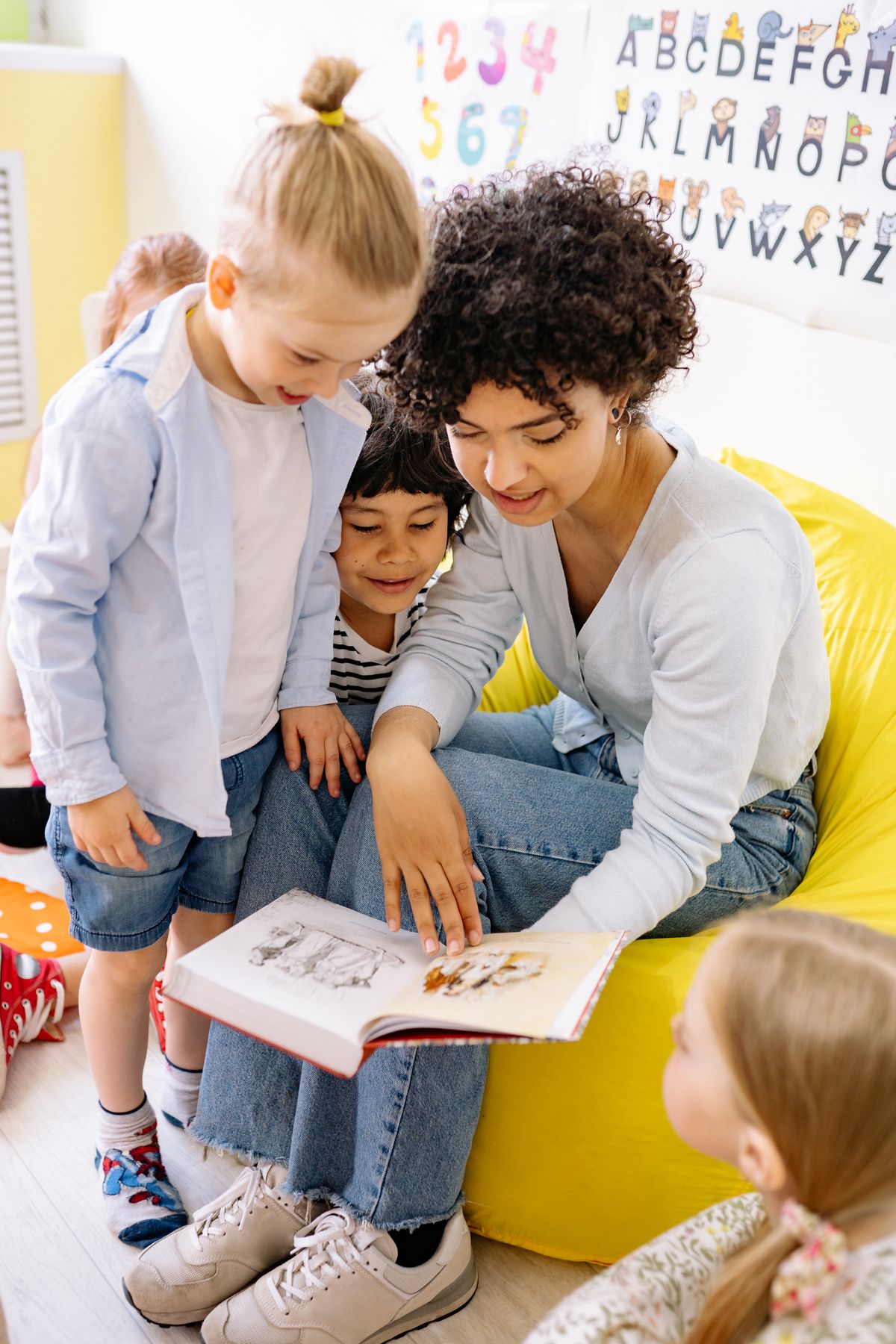 Children and teacher at Magical Star Montessori Preschool, Anaheim
